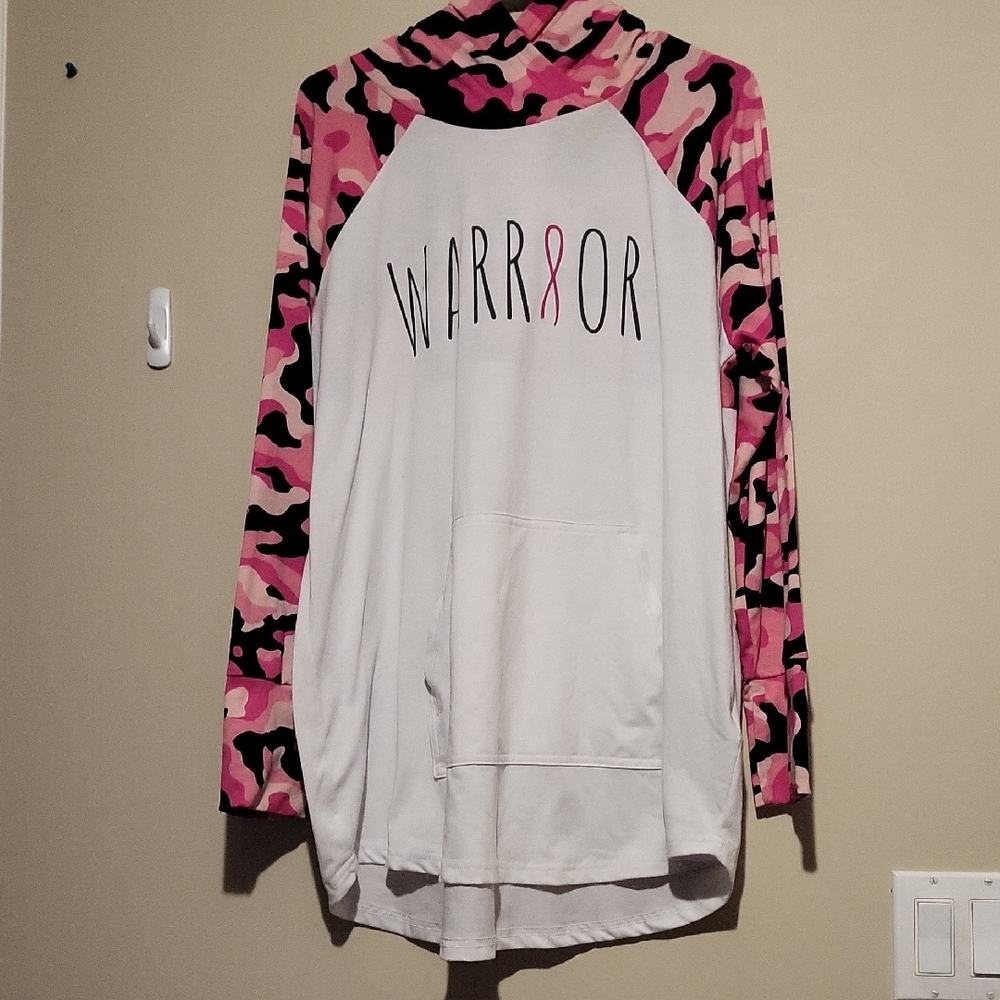Warrior Hoodie with Pink Camo Sleeves